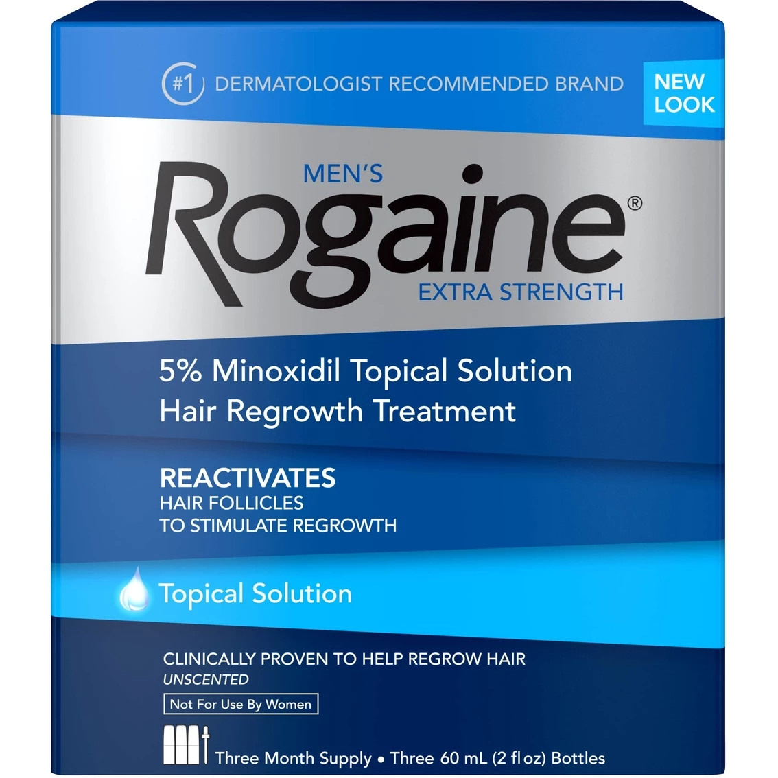 Coupon β Rogaine Men's Extra Strength Topical Solution Hair Regrowth Treatment 3 Pk. π